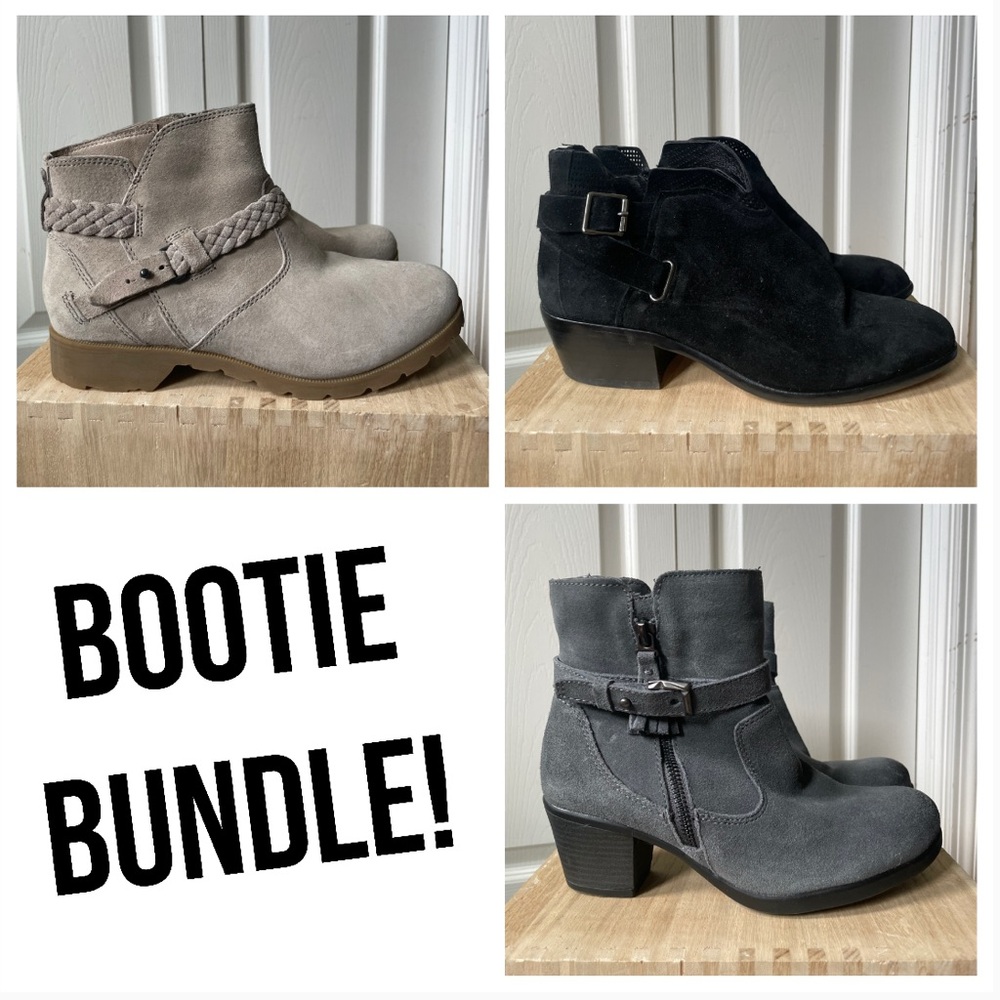 Stylish Women's Bootie Bundle - Black, Gray, Tan